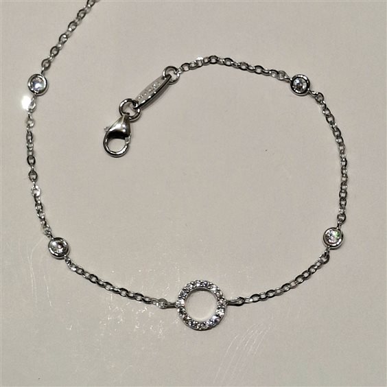 Bracciale Fanton Gioielli Donna BRACCIALI ORO in Oro bianco Cubic Zirconia BROR-193-52 - BROR-193-52